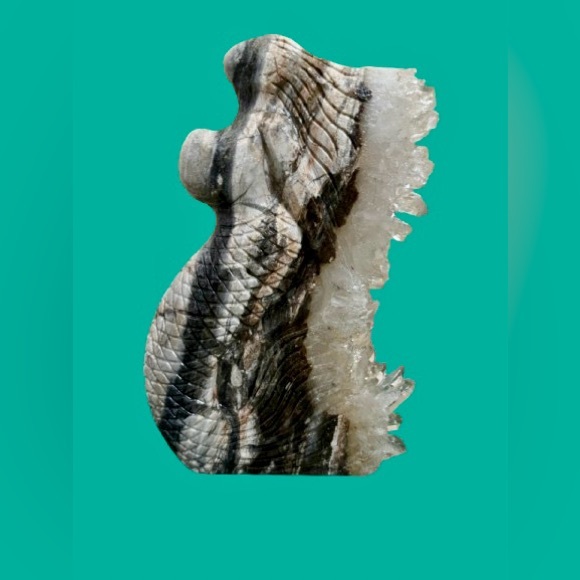 Quartz Crystal Hand Carved Mermaid - Picture 2 of 3